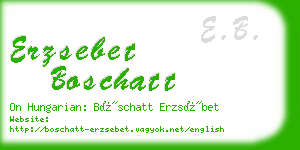 erzsebet boschatt business card